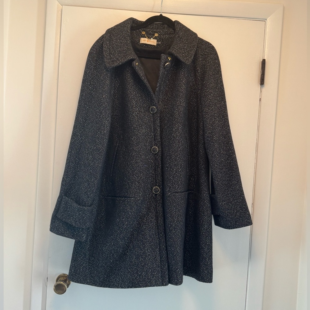 Tory Burch Ivan A Line Wool Coat